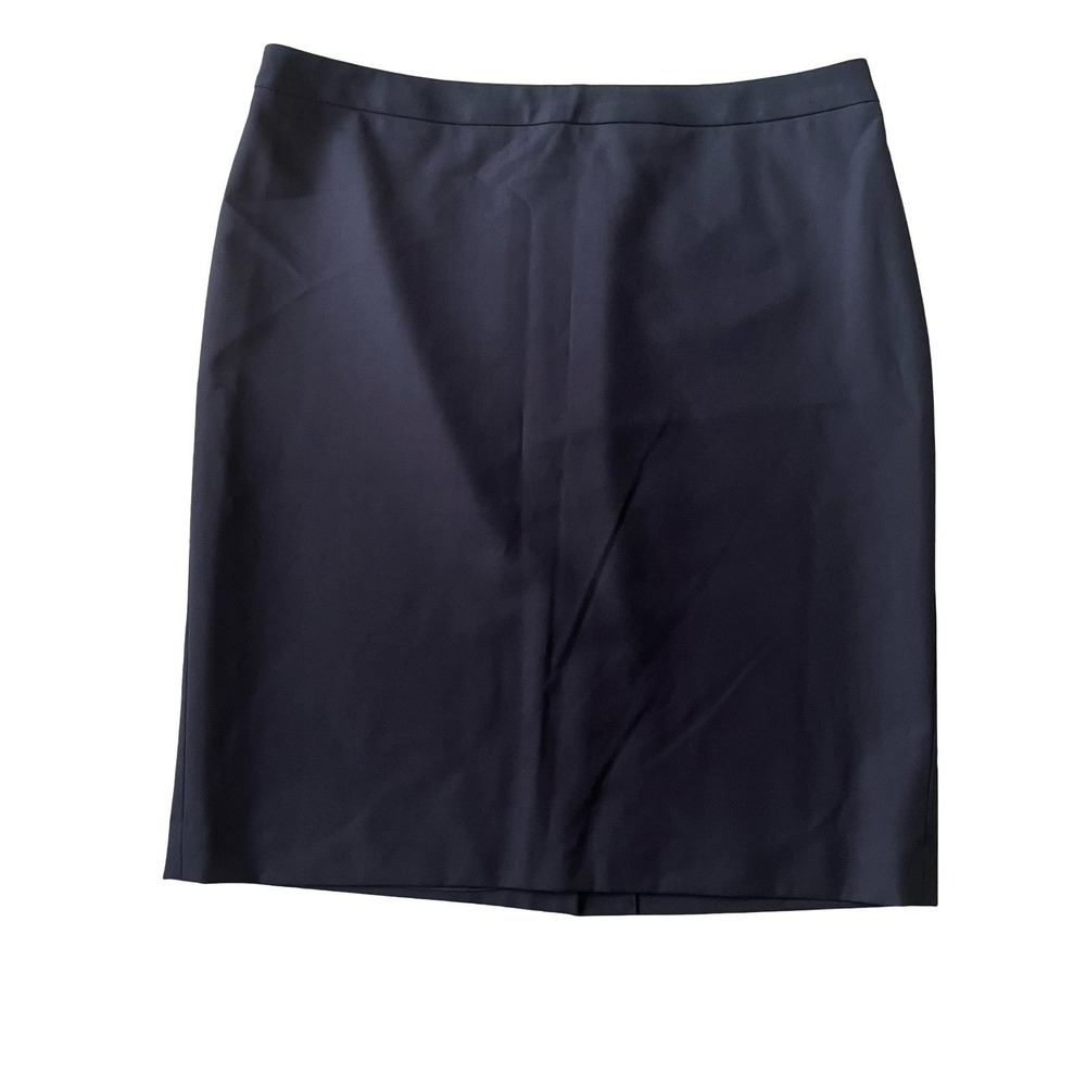 Ann Taylor LOFT Size 6 Pencil Skirt Navy Blue Career Work Office Capsule Knee